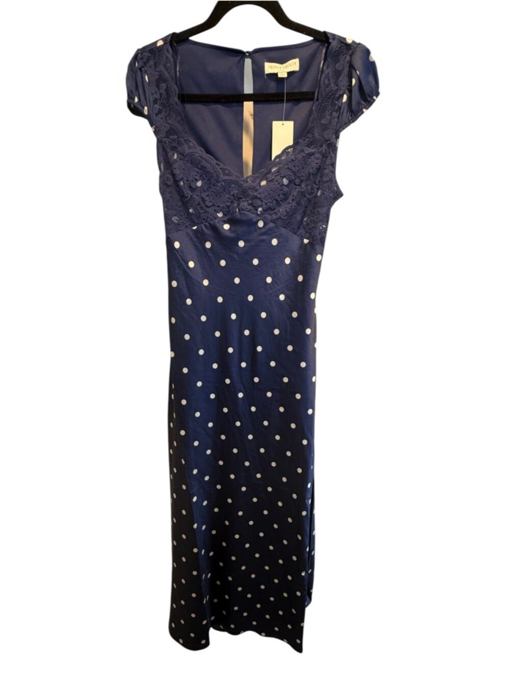 Thirty Thirty LA Blue & White Polka Dot Dress - L
